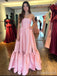 Elegant Pink Strapless A-line Long Prom Dress,PD38110