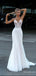 Elegant V-neck Spaghetti Strap Mermaid Long Wedding Dresses,WD3073