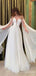 Gorgeous White V-neck A-line Long Prom Dress,PD38144