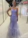 Elegant V-neck Spaghetti Strap Mermaid Long Prom Dress,PD38158