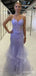 Elegant V-neck Spaghetti Strap Mermaid Long Prom Dress,PD38158