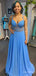 Gorgeous V-neck Spaghetti Strap A-line Long Prom Dress,PD38170