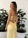 Elegant Yellow Strapless Mermaid Long Prom Dress,PD381760