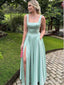 Elegant Square Split Side A-line Long Prom Dress,PD381782