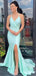 Sexy V-neck Spaghetti Strap Split Side Mermaid Long Prom Dress,PD381783