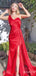 Elegant One Shoulder Sweetheart Split Side Mermaid Long Prom Dress,PD381785