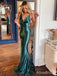 Sexy V-neck Spaghetti Strap Mermaid Long Prom Dress,PD381803