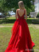 Gorgeous V-neck Spaghetti Strap A-line Long Prom Dress,PD381822