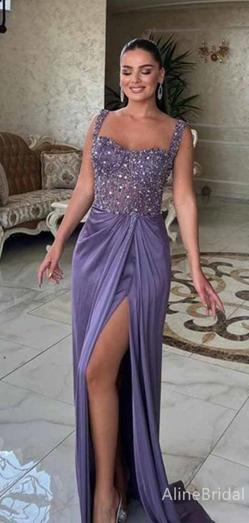 Sparkly Split Side Mermaid Long Prom Dress,PD381830