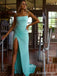 Elegant Spaghetti Strap Split Side Mermaid Long Prom Dress,PD381877