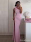 Elegant One Shoulder Split Side Mermaid Long Prom Dress,PD381924