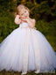 Gorgeous Stapless Lace A-line Long Flower Girl Dresses, FGS168