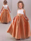 Elegant Scew V-neck A-line Long Flower Girl Dresses, FGS174