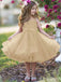 Elegant Yellow A-line Long Flower Girl Dresses, FGS182