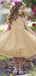 Elegant Yellow A-line Long Flower Girl Dresses, FGS182