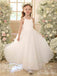 Elegant White A-line Long Flower Girl Dresses, FGS183