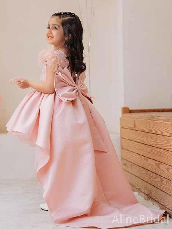 Sparkly Sequins A-line High-Low Long Flower Girl Dresses, FGS184