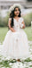 Elegant V-neck A-line Long Flower Girl Dresses, FGS189