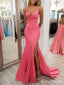 Elegant V-neck Spaghetti Strap Side Slit Mermaid Long Prom Dress,Evening Dress,PD382174
