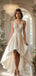 Elegant V-neck Spaghetti Strap High-Low Homecoming Dress, HD3162