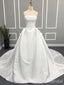 Simple Strapless A-line Long Wedding Dresses,WD3078