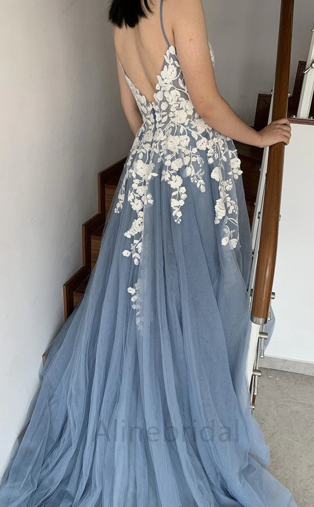 Sexy V-neck Sleeveless A-line Floor length Prom Dress, PD3712