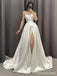 Elegant Sweatheart Strapless Split Side A-line Long Wedding Dresses,WD3080