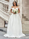 Sexy V-neck Off-Shoulder A-line Long Wedding Dresses,WD3081