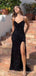 Sparkly V-neck Spaghetti Strap Split Side A-line Long Prom Dress,Evening Dress,PD37687