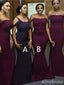 Mismatched Elegant Off-Shoulder Mermaid Long Bridesmaid Dress,PD3263