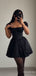 Elegant Black Square A-line Short Mini Homecoming Dress, HD3194