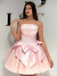 Elegant Light Pink Strapless A-line Short Homecoming Dress, HD3209