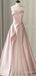 Elegant Light Pink Strapless A-line Long Prom Dress,Evening Dress,PD37708