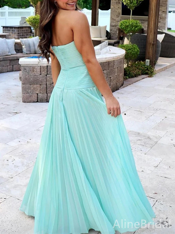 Sexy Strapless Split Side A-line Long Prom Dress,Evening Dress,PD37726