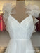 Elegant White V-neck Ruffles A-line Long Prom Dress,Evening Dress,PD37741