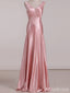 Elegant V-neck Pink A-line Long Prom Dress,Evening Dress,PD37749