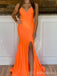 Elegant V-neck Spaghetti Strap Mermaid Long Prom Dress,Evening Dress,PD37793