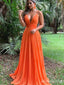 Sexy Deep V-neck Spaghetti Strap A-line Long Prom Dress,Evening Dress,PD37798