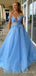 Elegant V-neck Off-Shoulder A-line Long Prom Dress,Evening Dress,PD37815