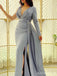 Elegant V-neck Split Side Mermaid Long Prom Dress,PD37858