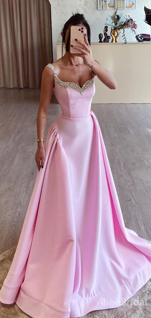 Elegant V-neck A-line Long Prom Dress,Evening Dress,PD37824