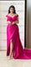 Simple V-neck Off-Shoulder Split Side Mermaid Long Prom Dress,PD37880