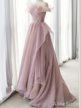 Elagant Lilac Strapless A-line Layered Tulle Prom Dress, Evening Dress, PD37911