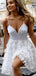 Elegant Spaghetti Strap V-neck A-line Short Mini Homecoming Dress, HD3130