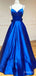 Elegant V-neck Spaghetti Strap A-line Long Prom Dress,PD37922