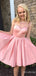 Elegant Pink A-line Short Mini Homecoming Dress, HD3133