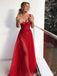 Sexy Red Split Side A-line Long Prom Dress,PD37933