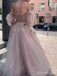 Elegant Strapless Long Sleeves A-line Long Prom Dress,PD37940