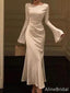 Elegant White Long Sleeves Mermaid Long Prom Dress,PD37944