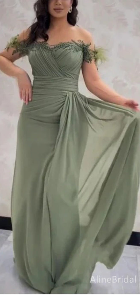 Elegant V-neck Off-Shoulder Strapless Mermaid Long Prom Dress,PD37945